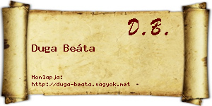 Duga Beáta névjegykártya