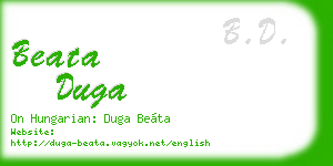 beata duga business card