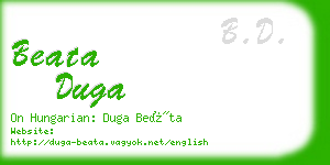 beata duga business card